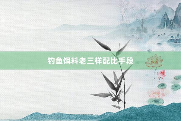 钓鱼饵料老三样配比手段